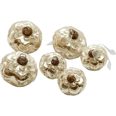 Afbeelding van LOBERON Kerstballen set van 6 Xilianne antiekzilverkleurig