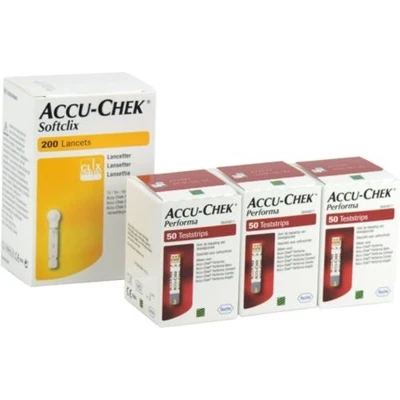 Afbeelding van Accu Chek Performa 3x50 strips en 200 Softclix lancetten 3x50+200