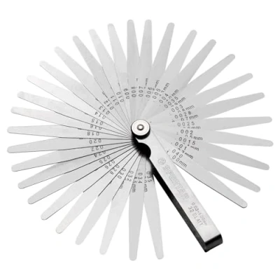 Afbeelding van Spurtar taps voelermaat, 32 bladen 0,03 1,00 mm/0,001 0,04&quot; diktemeters metrisch en imperiaal, kloofbreedte dikte meetinstrument voor gitaar, bougies