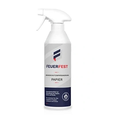 Afbeelding van FEUERFEST® Brandschutzimprägnierung für Papier, Pappe und Stroh Flammschutzmittel/Brandschutzmittel DIN 4102 B1 500ml Sprühflasche