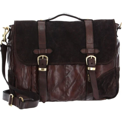 Afbeelding van CAMPOMAGGI Leren Afzonderlijke gevallen Business tas Carrier Bag Moro Donkerbruin