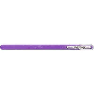 Afbeelding van Pentel Mattehop K110V Gelroller met zeer dekkende inkt in matte afwerking, 1,0 mm, lichtpaars (12 stuks)