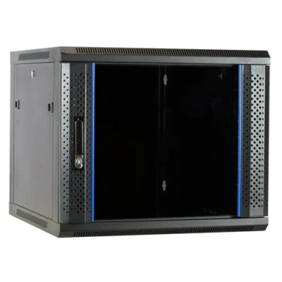 Afbeelding van DSIT 9U wandkast / serverbehuizing ongemonteerd met glazen deur 600x600x500mm (BxDxH)