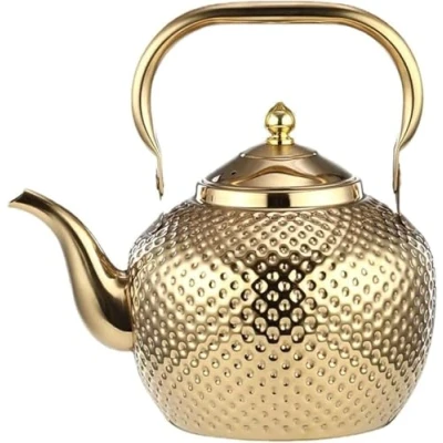 Afbeelding van SANQIAHOME 2,0 liter roestvrijstalen theepot met zeef,goud