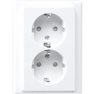 Afbeelding van Merten MEG2420 1419 Wandcontactdoos System M Polar wit