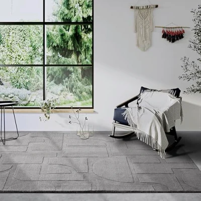 Afbeelding van Villeroy &amp; Boch Woltapijt Alexis natuur woonkamertapijt handgeweven en milieuvriendelijk boho tapijt wol voor woonkamer, slaapkamer, eetkamer, hal, keuken grijs, 120x170 cm