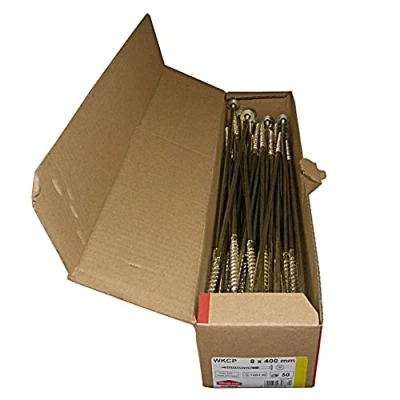 Afbeelding van KLIMAS Houtschroeven, platkopschroeven, Torx schroeven, geel, platte kop, voor dakconstructies schroeven houtconstructies 8x 400 mm 50 stukken