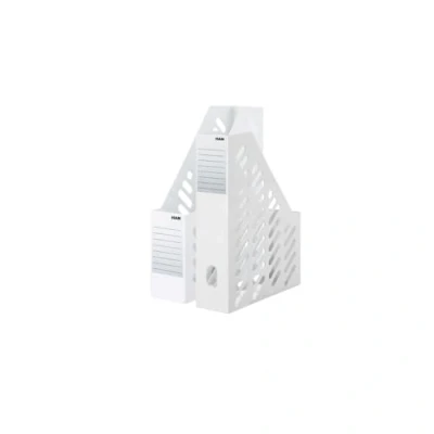 Afbeelding van HAN Staande verzamelaar KLASSIEK 2 STUKS, moderne tijdschriftencassette in eigentijds design. Functioneel, hoogwaardig en chic tot formaat DIN A4/C4, wit, 1600 12