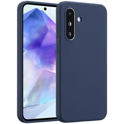 Afbeelding van Samsung Galaxy A36 Hoesje Siliconen en TPU (zacht) Accezz Softcase/Backcover Donkerblauw Telefoonhoesje