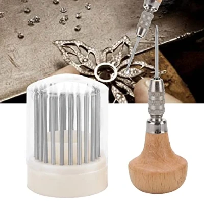 Afbeelding van 23st Sieraden Graver Tool, Kralen Gereedschap Set Beader Stone Setting Tool Dapping Tools Sharpener Metalen voor Sierade