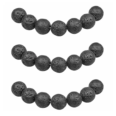 Afbeelding van MJDCB 8mm 43 stuks Stenen Kralen Zwarte Lava Ronde Losse Natuurlijke Halfedelsteen Voor het Maken van Sieraden Armbanden Kettingen