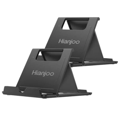Afbeelding van Hianjoo Verstelbare mobiele telefoonstandaard 4 11 inch, tablethouder, opvouwbaar, draagbare telefoonhouder voor smartphones/tablet/e reader, 2 stuks, 12ST1 2BB