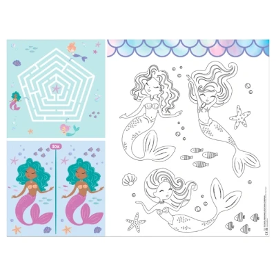 Afbeelding van Mermaid Magic Placemats Kleurplaten 6 stuks
