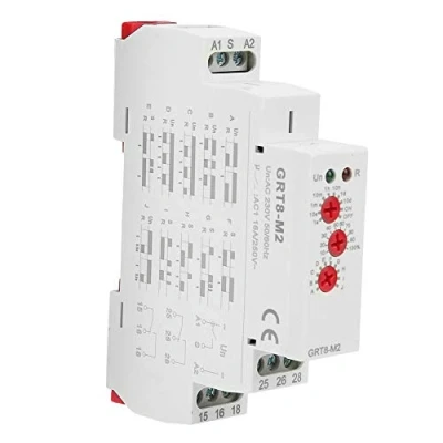 Afbeelding van DEWIN Tijdrelais,GRT8 M2 Relais Vertragingsrelais GRT8 Relaistimer Multifunctioneel Getimed met 10 functies DIN railmontage voor industriële apparatuur AC 220V