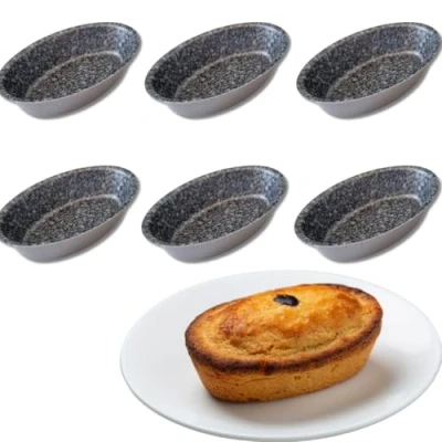 Afbeelding van Bakvormen voor Leccesi Pasticciotto Leccese bakvorm van aluminium met anti aanbaklaag in steenlook 100% Made Italy Afmetingen 10,5 x 7 cm (6)