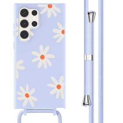 Afbeelding van Samsung Galaxy S23 Ultra Hoesje Siliconen en TPU (zacht) imoshion Softcase/Koordhoesje/Backcover Lila Flower Distance Telefoonhoesje