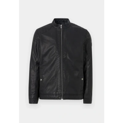 Afbeelding van TOM Tailor Imitatieleren jas, Heren, Maat: Small, Black