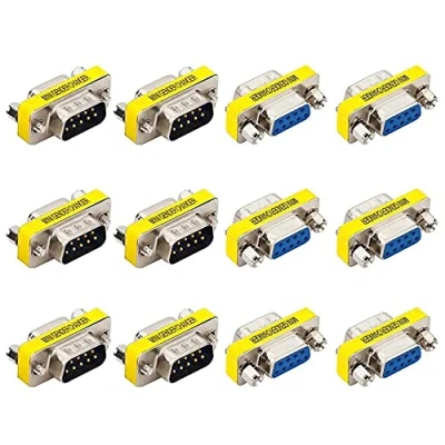 Afbeelding van GTIWUNG Slimline Seriële DB9 Geslachtswisselaar, Null Modem Vrouwelijk naar Mannelijk Data Transfer Poort Adapter 12 Pack