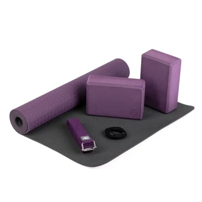 Afbeelding van Flow Yogamat TPE 2 x EVA yoga Stenen (rubberschuim) 1 katoenen riem voor beginners