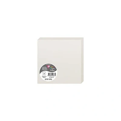 Afbeelding van Clairefontaine 12877C verpakking (met 25 dubbele kaarten pollen, gevouwen, 135 x mm) 210g, lichtgrijs