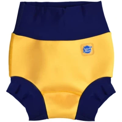 Afbeelding van Splash About Happy Nappy Herbruikbare Zwemluier, Geel/Navy 0 3 Maanden