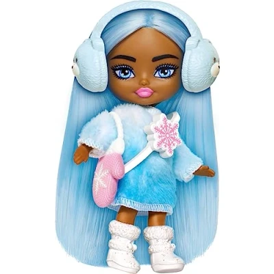 Afbeelding van Barbie Extra Mini Mini&#039;s, Reispop met winteroutfit en accessoires, Fly, kleine pop HPN08