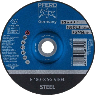 Afbeelding van PFERD 62217826 Sg Steel Afbraamschijf gebogen Diameter 180 mm Boordiameter 22.23 10 stuk(s)
