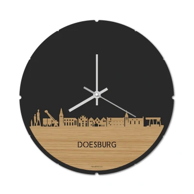 Afbeelding van Skyline Klok Rond Doesburg Bamboe