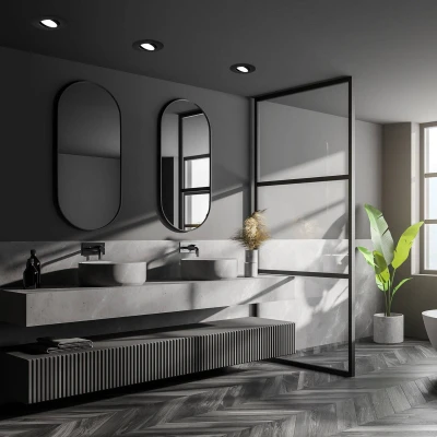 Afbeelding van BRILONER Inbouwspots badkamer 7597035 Zwenkbaar Neutraal wit 4000K IP65 spatwater en stofbescherming Traploos dimbaar Set van 3 9 x 4,5 cm Zwart