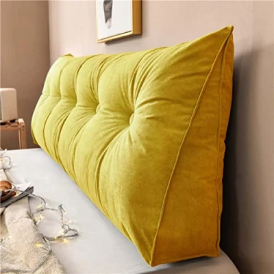 Afbeelding van Yanman Grote wigvormige kussens voor het bed hoofdeinde, driehoekig rust en leeskussen, lendensteunkussen, taille rugleuning, zachte positioneringssteun op de bank of dagbed, 120 x 50 20 cm