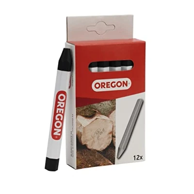 Afbeelding van Oregon Multi Surface Marking Crayon, professionele 6 zijdige krijtmarker, schrijven op hout, metaal, steen, beton, tegels, keramiek, kunststof, glas en meer, verpakking van 12, zwart (295365)
