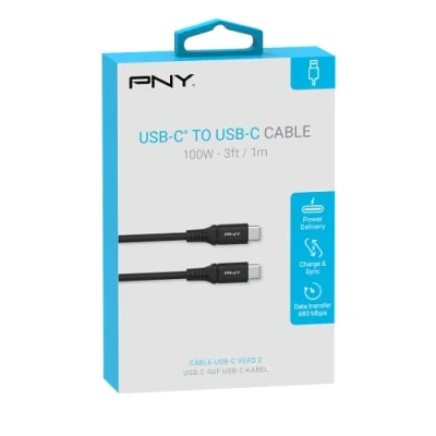 Afbeelding van PNY USB C™ to C cable 1m, up 100W, ideal charge and sync Laptops, Smartphones, tablets, other Type enabled devices accessories