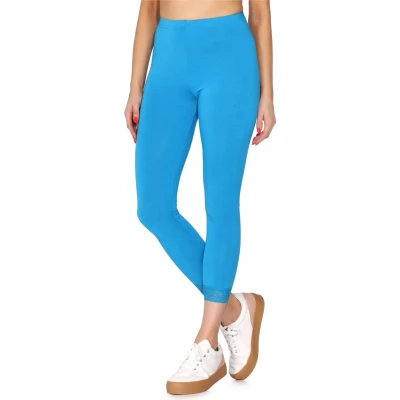 Afbeelding van Merry Style MS MS10 224 LE Dames Leggings met Kant Sport Vrijetijdsbroek 7/8 Lengte Viscose Blauw L