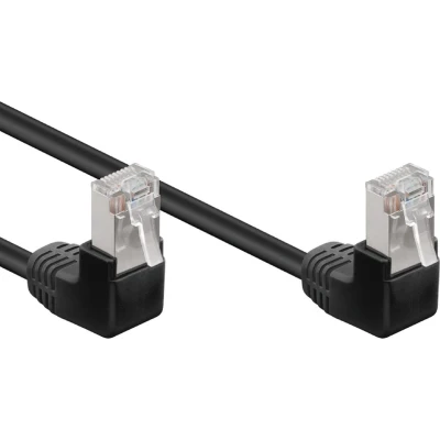Afbeelding van FTP CAT5e Gigabit Netwerkkabel haaks CCA 0,25 meter Zwart
