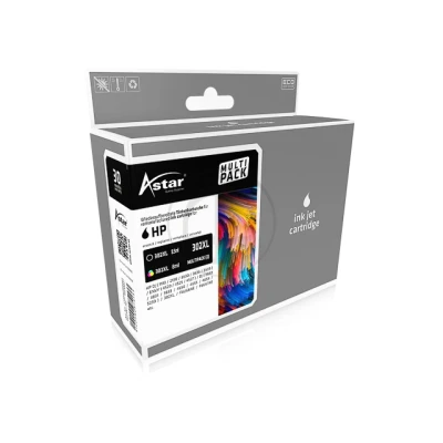 Afbeelding van As70027 Astar Hp 302Xl Oj Inkt Zwart Kleur Hc Rebuilt 2 Pack