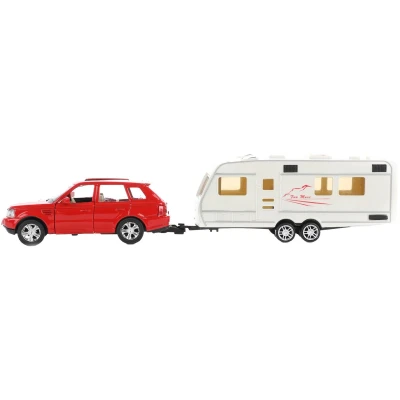 Afbeelding van Toi Toys Auto pull back met caravan 1:48