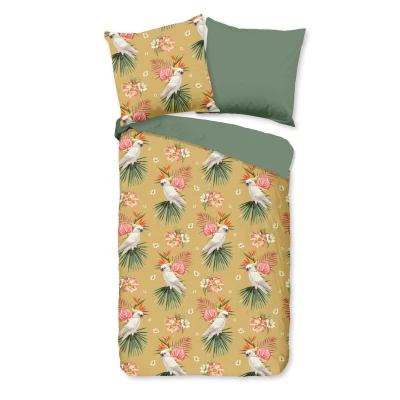 Afbeelding van Pure Dekbedovertrek &quot;papegaaien&quot; Oker (135x200 cm) Microfiber