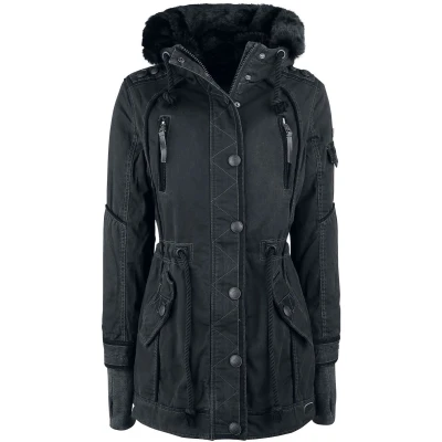 Afbeelding van Brandit Saby damesparka Winterjas zwart XXL Katoen Dames Basics