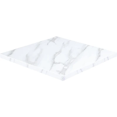 Afbeelding van Oviala Vierkant gelamineerd tafelblad 60 x cm wit marmer
