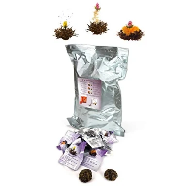 Afbeelding van Creano Theebloemen 36 Theeballen Zwarte Thee Grote verpakking, Erblühtee in bulkpack, Theerozen, Bloeiende Thee, Bloementhee