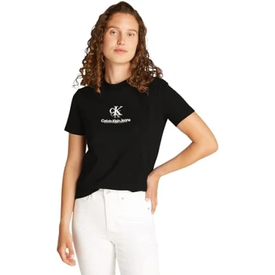 Afbeelding van Calvin Klein Jeans Shadow Graphic Regular TEE Tshirt print, Dames, Maat: XL, Black