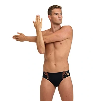 Afbeelding van Arena Graphic Zwemslips, Heren, Maat: 8, Black nespola
