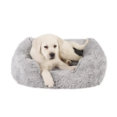 Afbeelding van Best Friends by Sheri Soothe &amp; Snooze Lounge Lux Memory Foam Rectangular Dog Bed, Washable, Grey, Small 20&quot; x 15&quot;