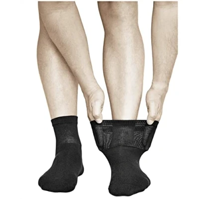 Afbeelding van VITSOCKS Gewatteerde Zool Brede Enkel Comfort Sokken Heren (3 PAAR) Gevoelige Voeten, zwart, 39 41
