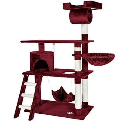 Afbeelding van tectake 401856 Katten krabpaal Marcel diverse kleuren wijnrood