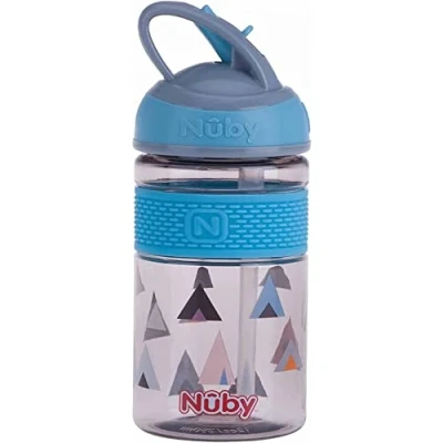 Afbeelding van Nuby 2N1 Beker met Harde Tuit uit Tritan™ 360ml blauw 3 jaar+