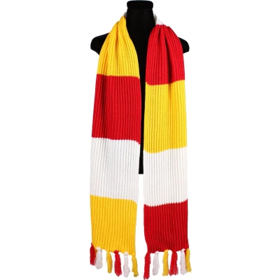 Afbeelding van Sjaal Oetdeldonk Deluxe Rood Wit Geel Gebreide Oeteldonk Den Bosch One Size Een Stuk