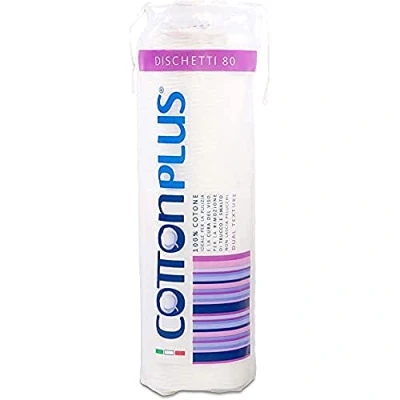 Afbeelding van Cotton Plus Schijven van 100% puur katoen, 80 stuks, lijn beauty, plakjes make up remover voor het reinigen gezicht, zacht en duurzaam.