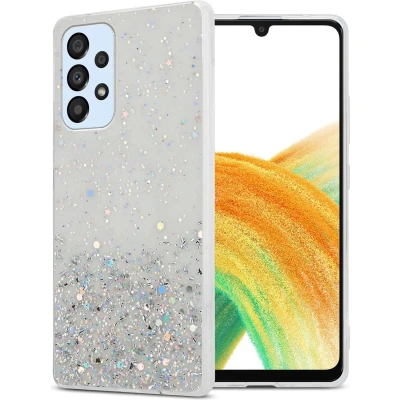 Afbeelding van Cadorabo Hoesje geschikt voor Samsung Galaxy A33 5G in Transparant met Glitter Beschermhoes van flexibel TPU silicone fonkelende glitters Case Cover Etui