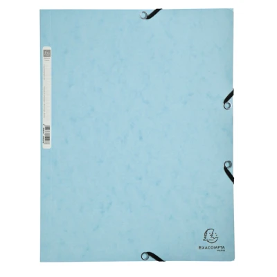 Afbeelding van Elastomap Exacompta Aquarel A4 3 kleppen 400gr glanskarton blauw